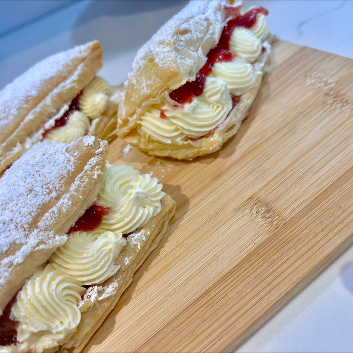 cream and jam filled cake