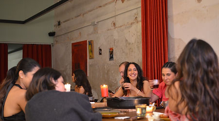 Guests enjoying private dinner celebration Barcelona Kampada