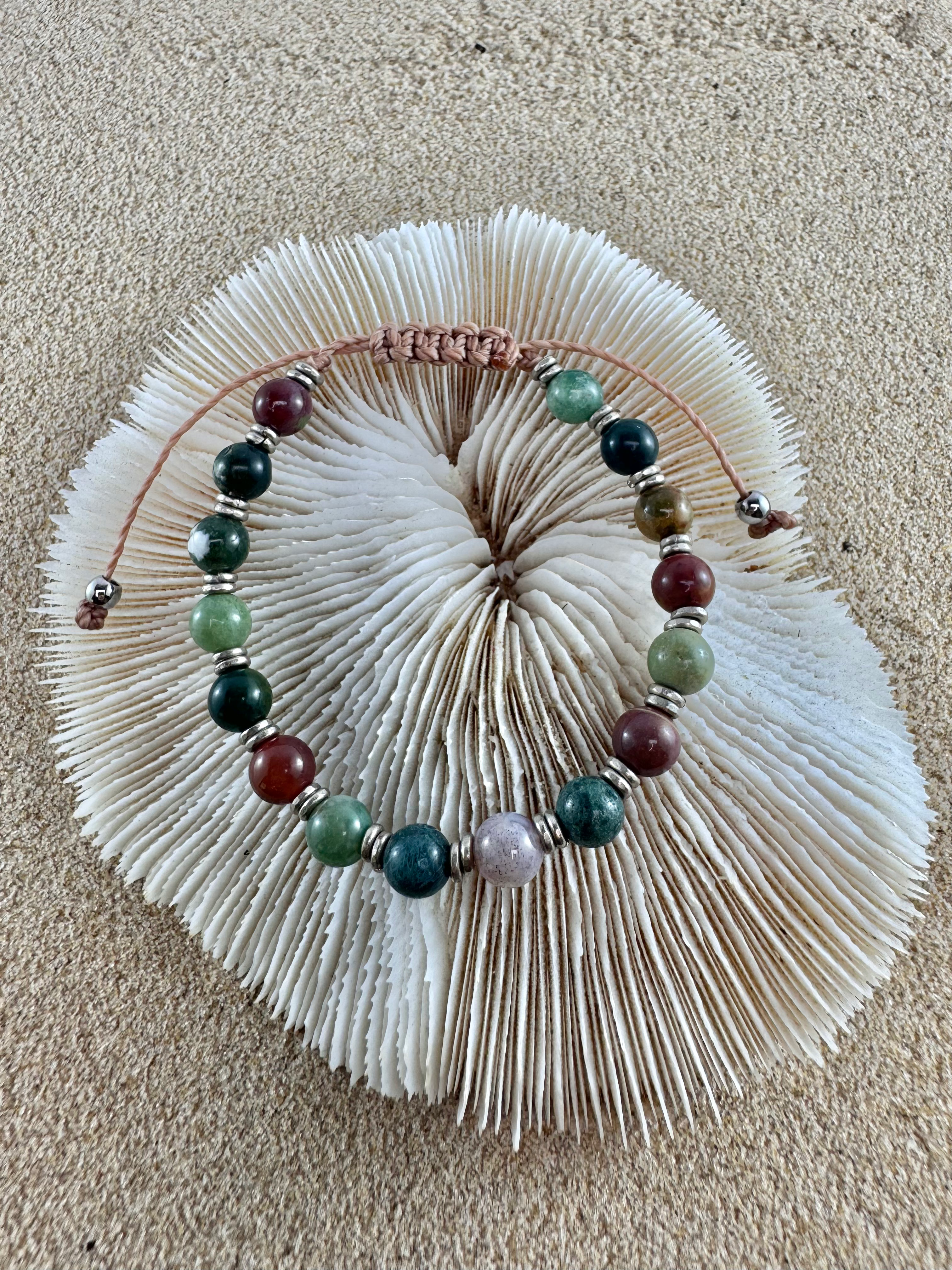 Indian Agate Adjustable Bracelet