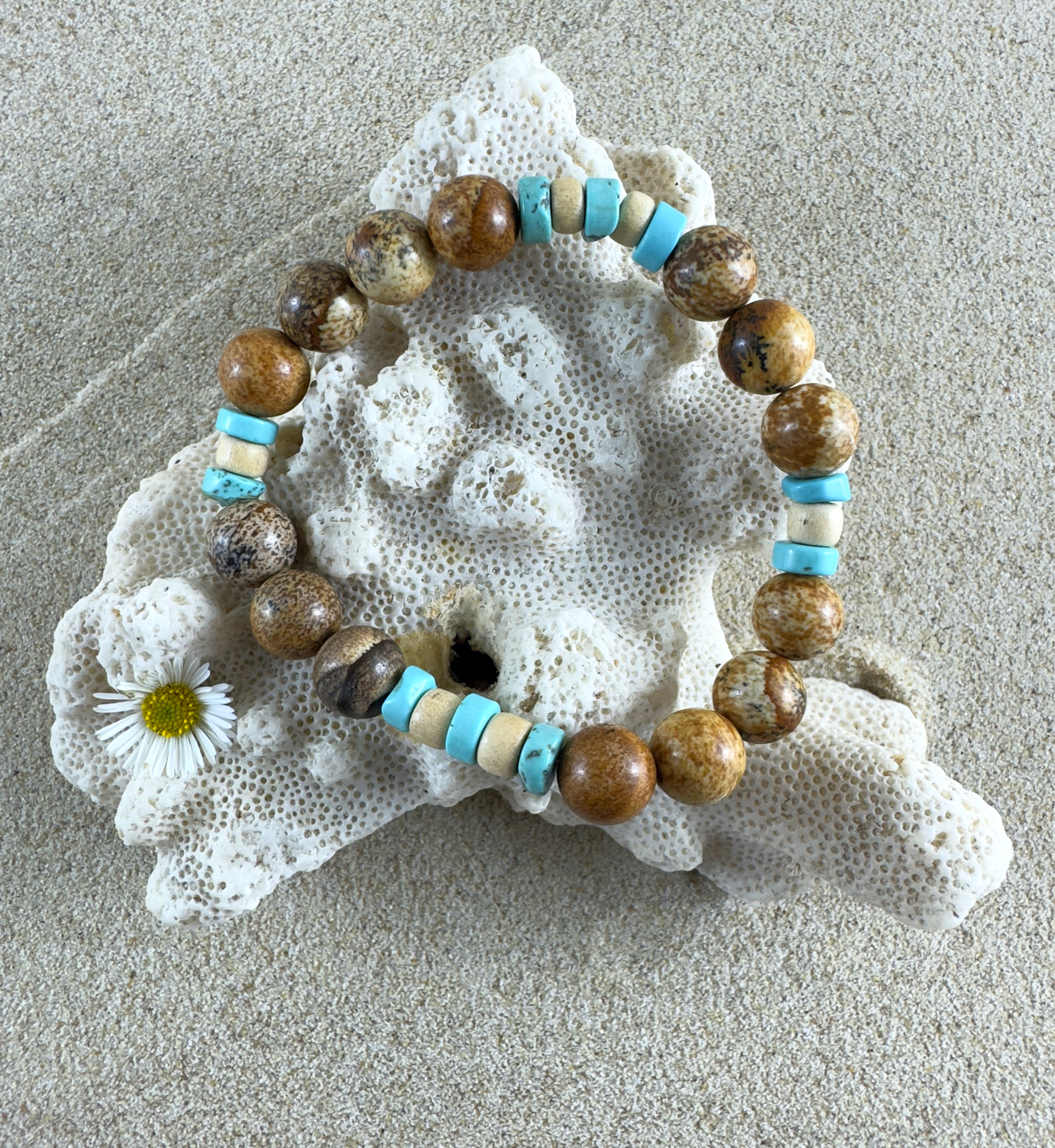 Jasper & Magnesite Gemstone Bracelet