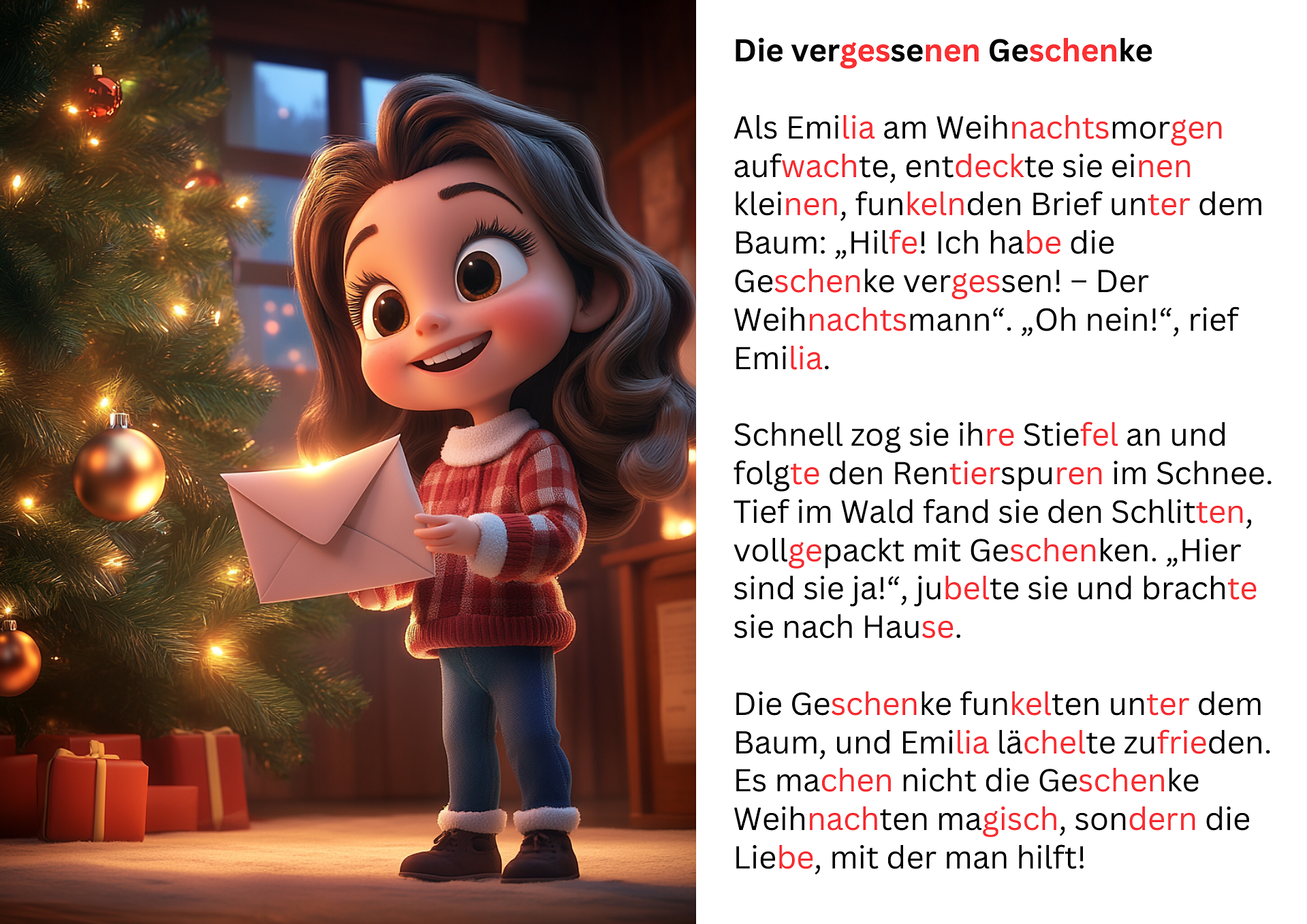 Weihnachtsgeschichte zum Ausdrucken Geschenke