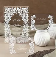 Clear Floral Frame Acrylic Invitation