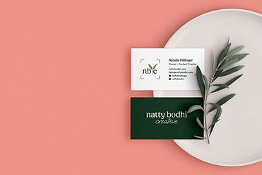 business card design for vegan content creator