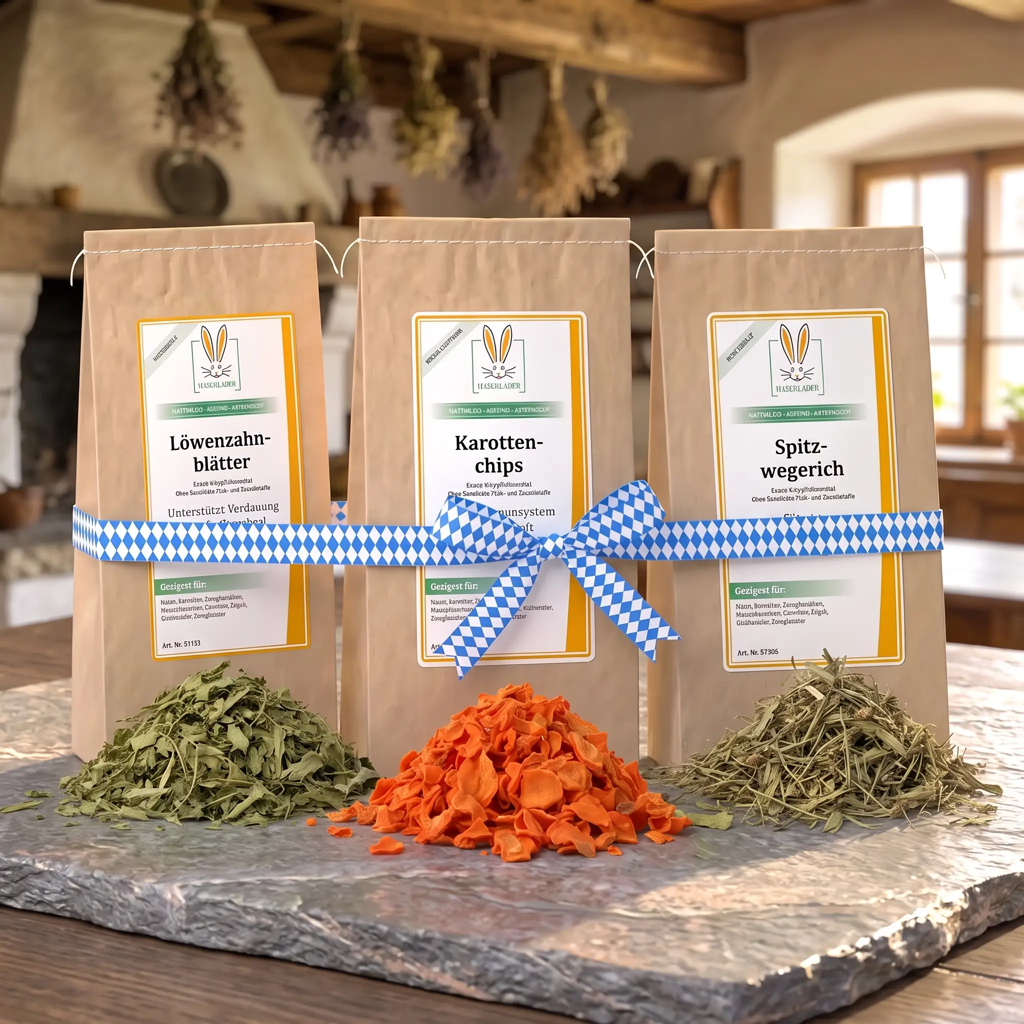 Bayerisches Schmankerl-Trio – Kaninchenfutter & Nagerfutter