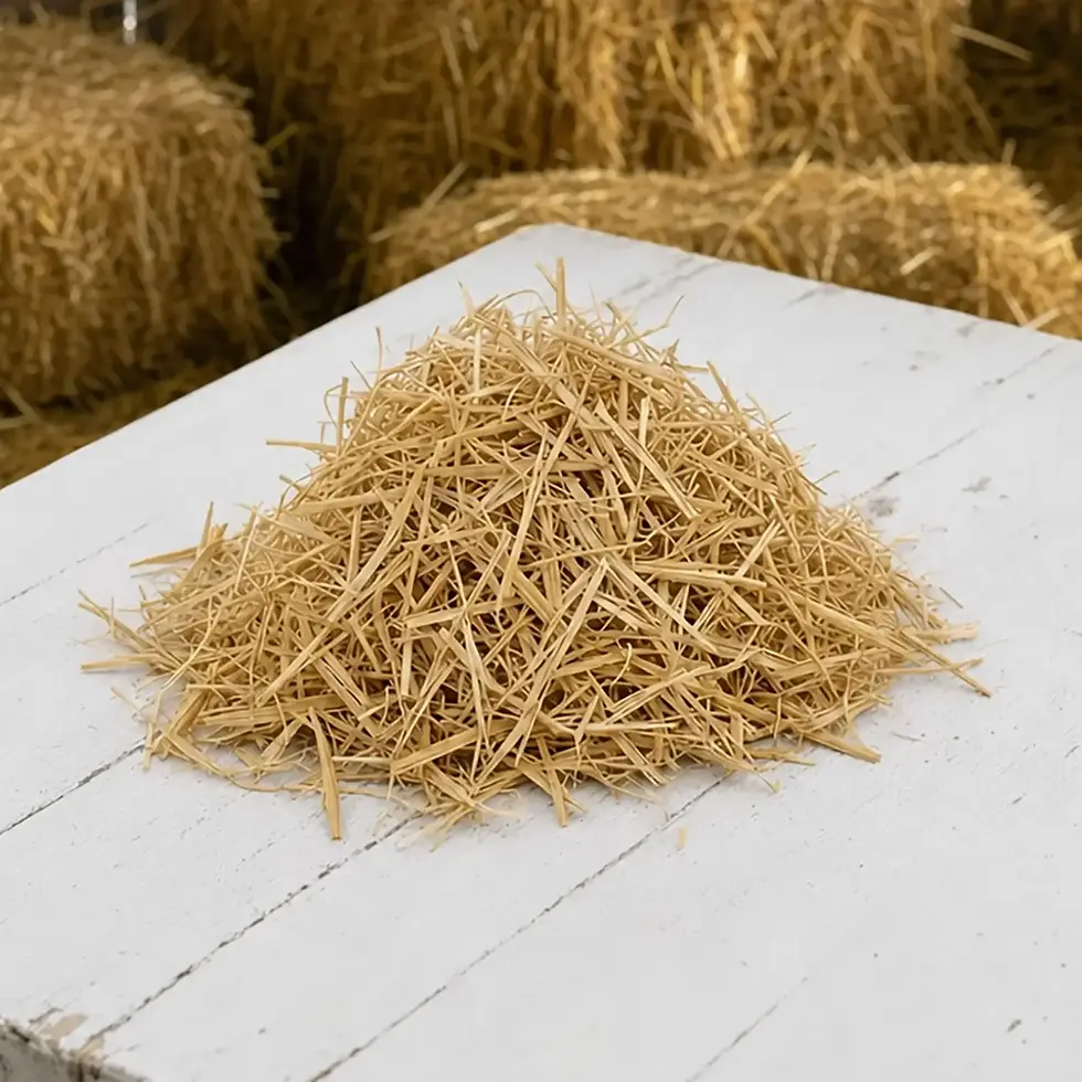 Hochwertiges Gerstenstroh auf ein Holztisch
