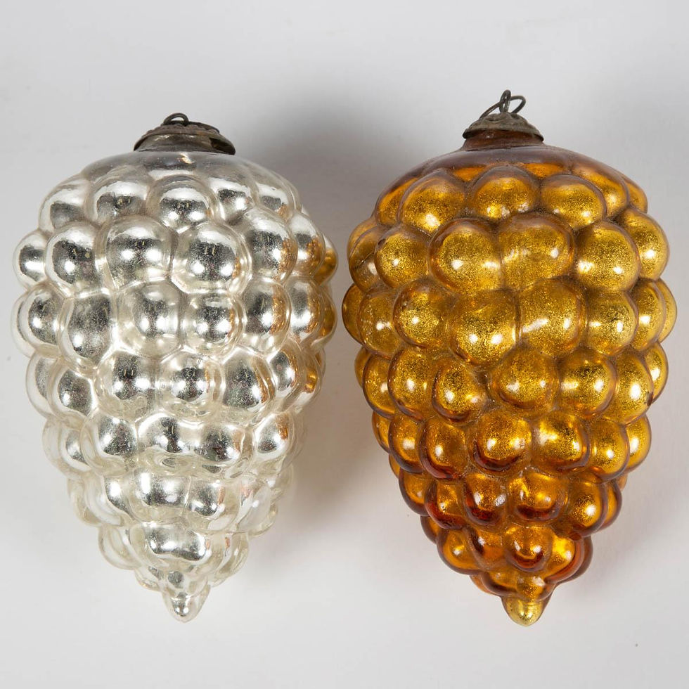 A couple of German pear-shaped Kugel ornaments