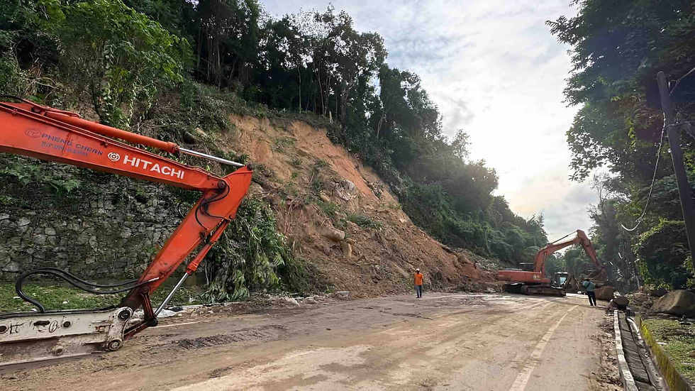 Ketika ini tumpuan kerja dialihkan kepada usaha penstabilan cerun yang dijalankan kontraktor JKR Pulau Pinang | Malaysia Gazette