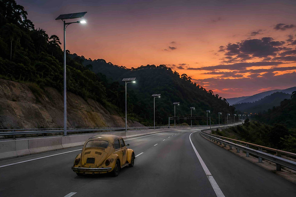 Pemasangan 297 lampu jalan LED berkuasa solar di Lebuhraya Kuala Lumpur-Karak bagi meningkatkan pencahayaan dan keselamatan di kawasan blackspot