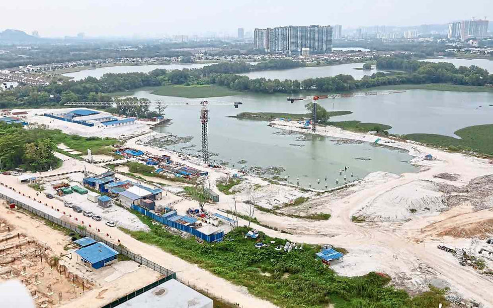 Pemandangan dari udara Loji Rawatan Air Sungai Rasau di Taman Mas, Puchong berikutan tambak runtuh pada 7 Sept tahun lepas / The Star