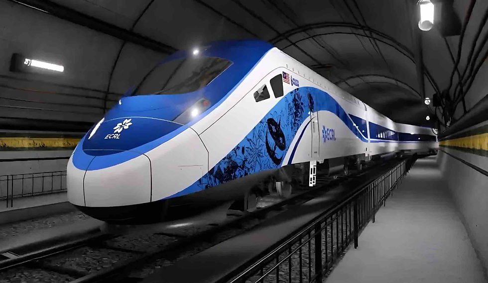 Tren ECRL Malaysia siap dipasang di China