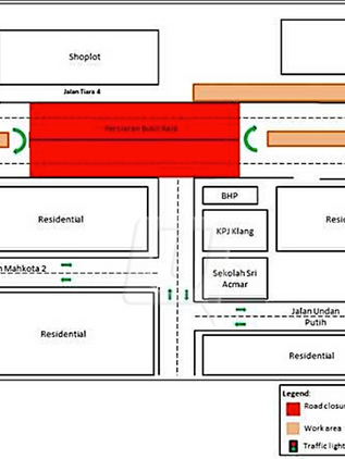 Penutupan lorong di Persiaran Bukit Raja bermula Sabtu ini

