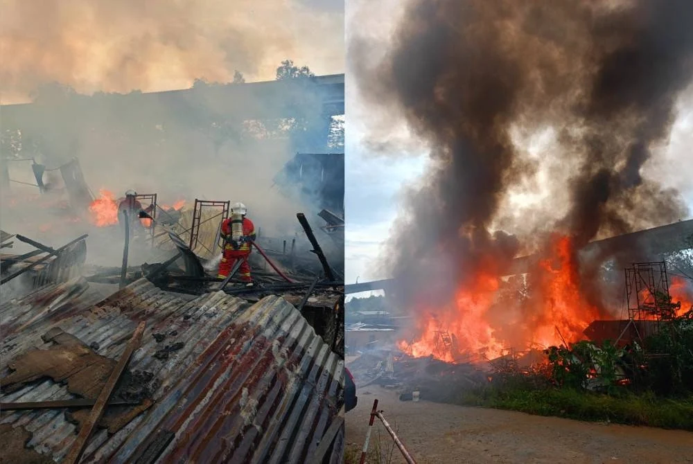 12 kontena dijadikan rumah kongsi terbakar