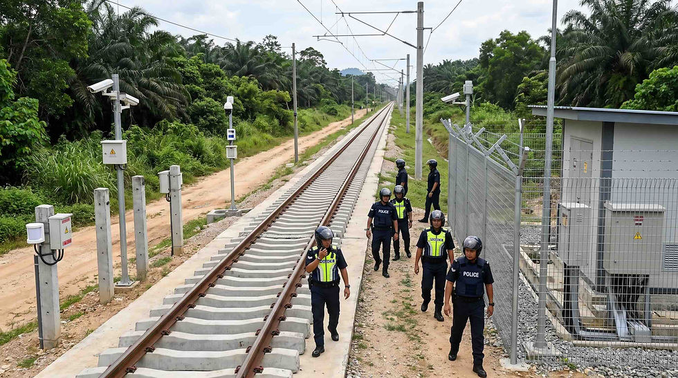 Kecurian kabel ECRL dan kawalan keselamatan polis bantuan di jajaran rel