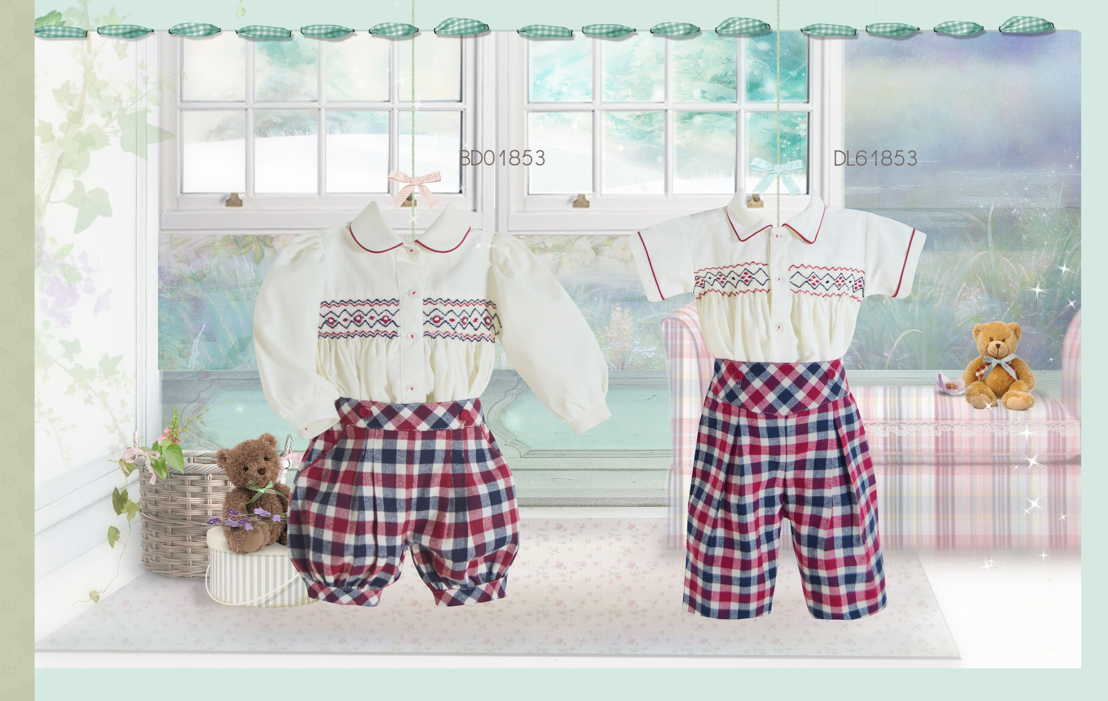 Pretty Originals Red and Blue Tartan Boys Set