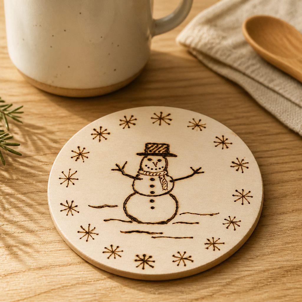 Handmade Snowman Coaster