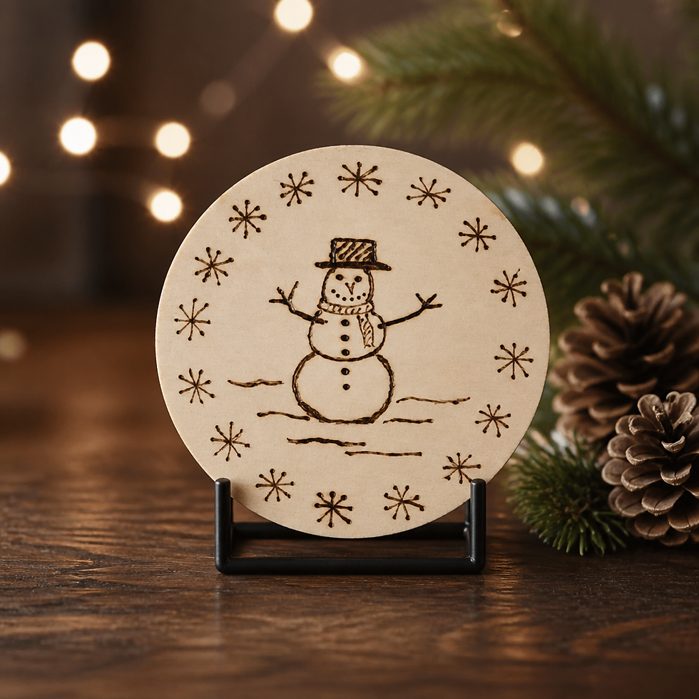 Thumbnail: Handmade Snowman Coaster