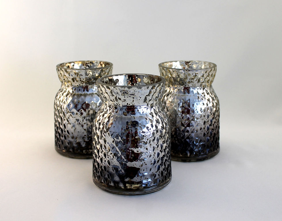 Miniaturbild: Vase Silber, Glas, Raute