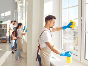 Cleaning windows on a cloudy day to prevent streaks