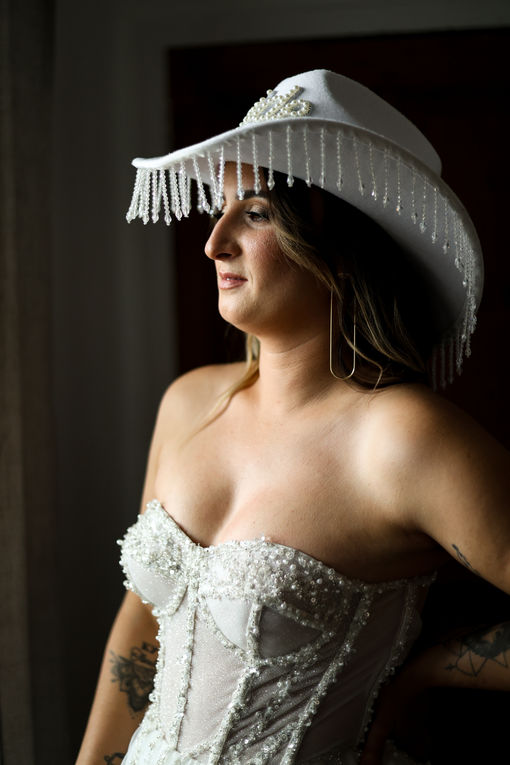 portrait de la mariée cowboy