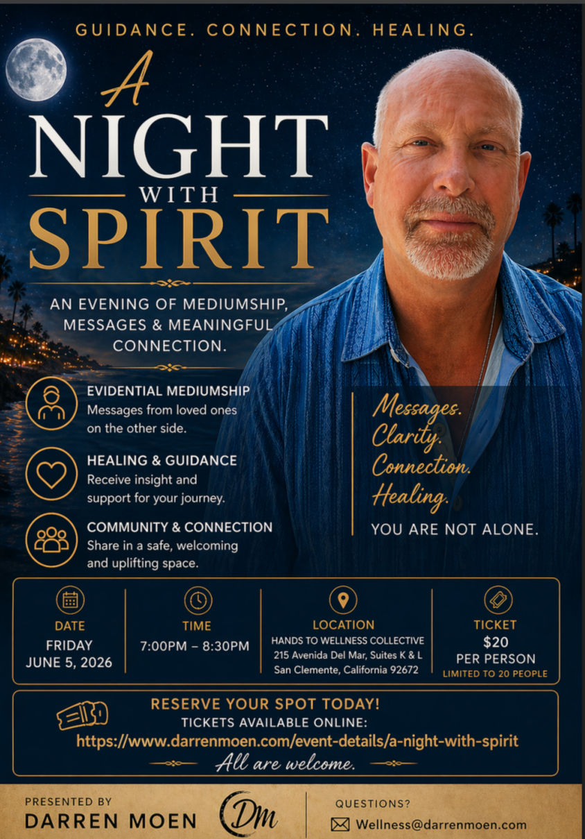A night with spirit pamphlet for Darren's upcoming event 