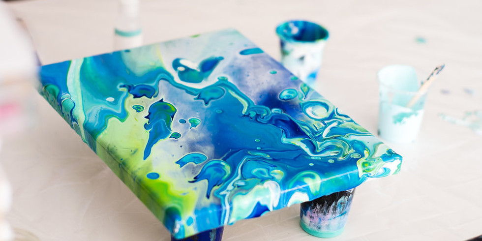 Fluid Acrylic Art, Age 14+, $10 plus materials fee, with Instructor Shannon Regan