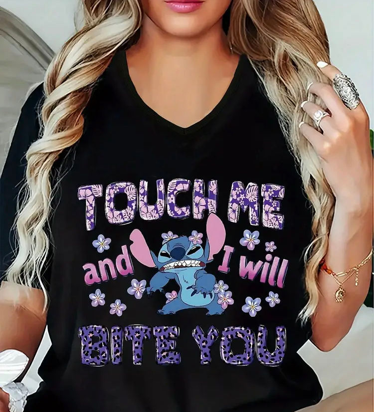 Women’s plus size stitch touch me and I will bite you top