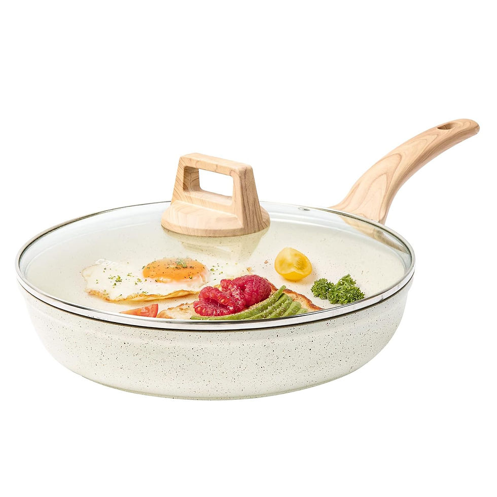 Thumbnail: CAROTE 24cm/1.6L Non Stick Pan with Lid, Induction Pan for Cooking