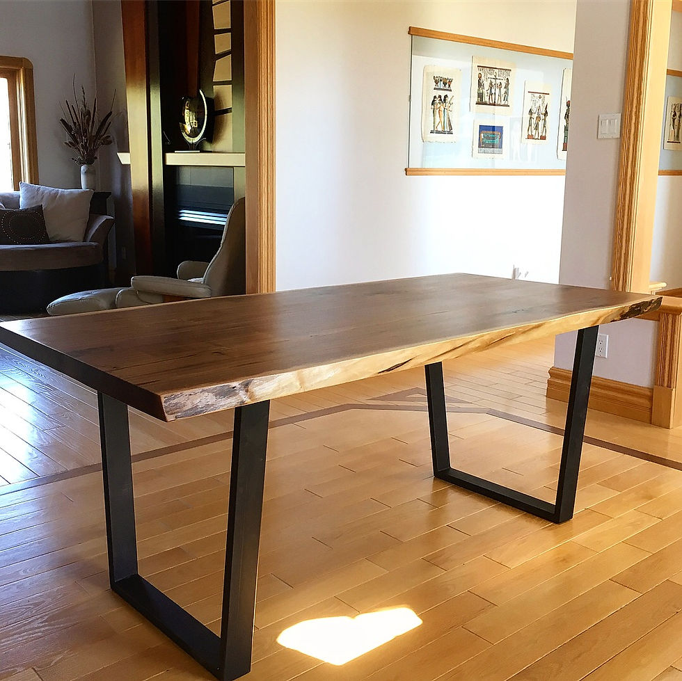 Thumbnail: Rescued walnut live edge kitchen/dining table