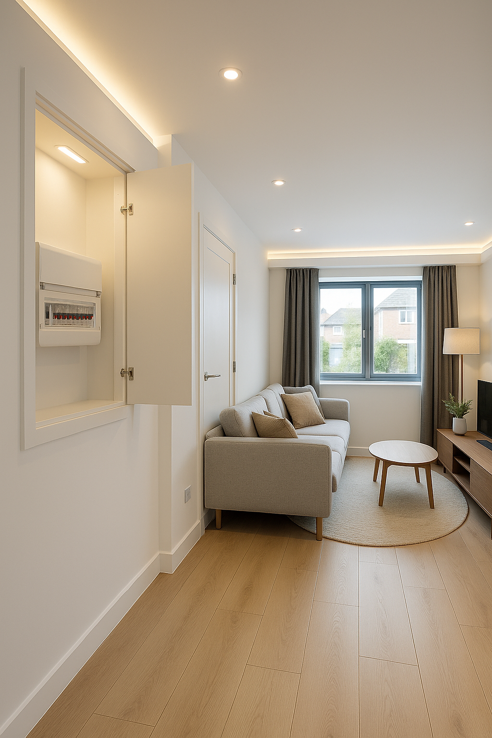 Family Living Room with Modern Electrics