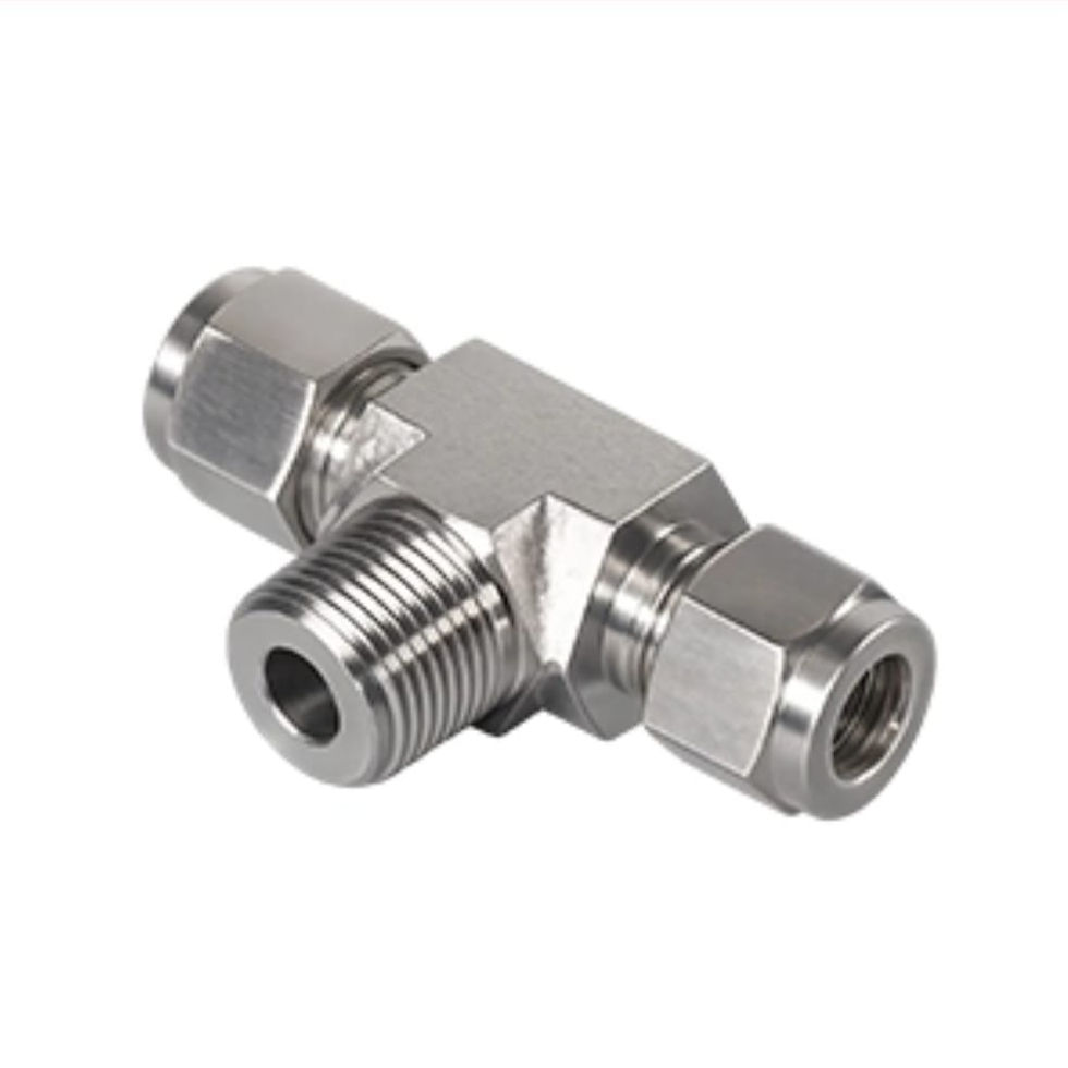 Stainless steel male branch tee tube fitting