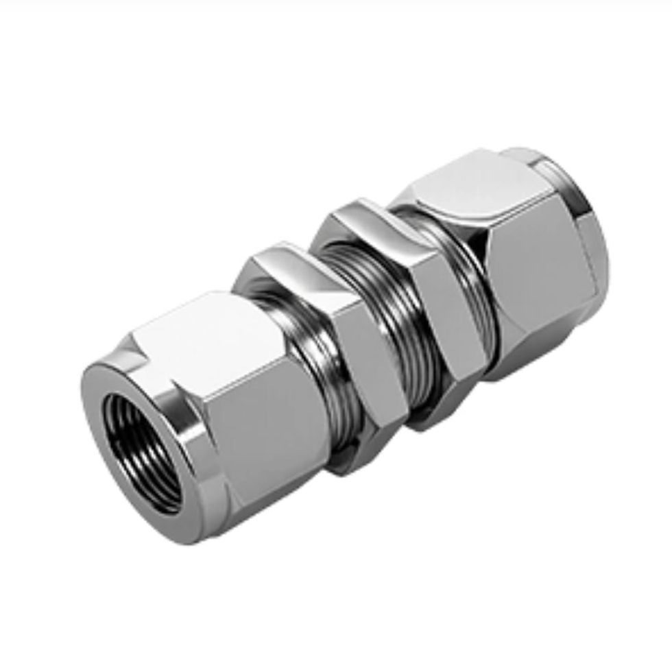 Stainless steel bulkhead union tube fitting