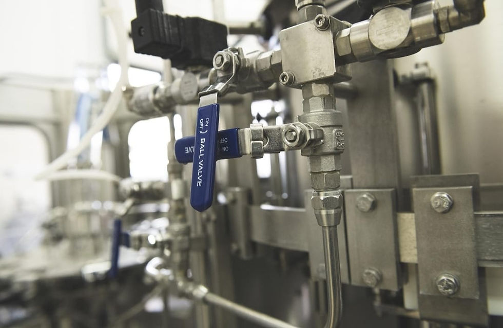 Industrial stainless steel ball valve and pipe system