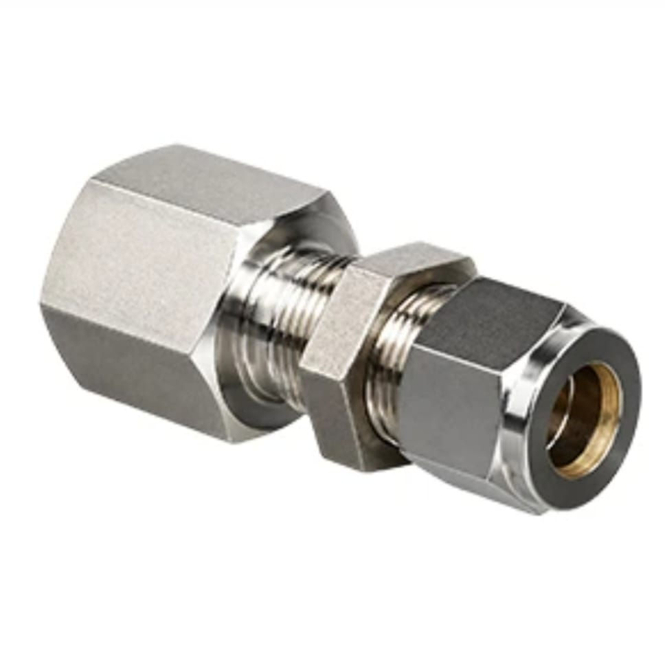 Stainless steel bulkhead union tube fitting