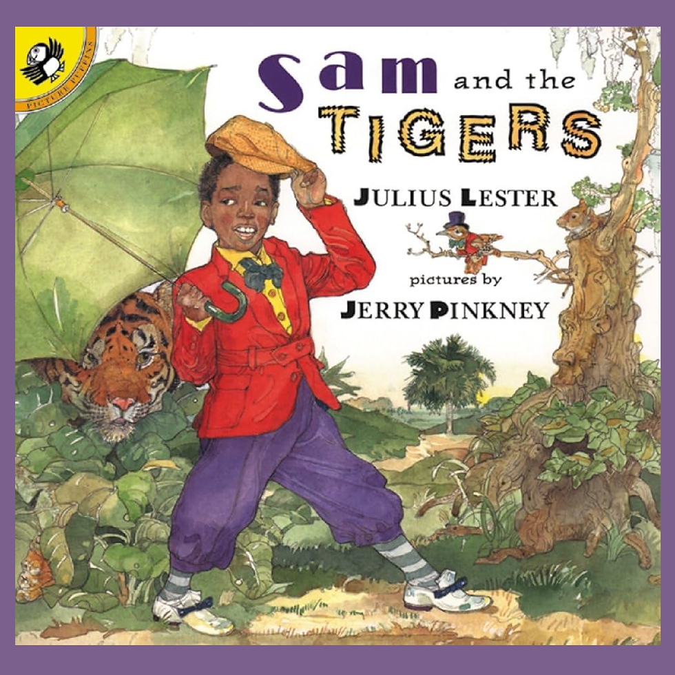 drawing book cover Sam and the Tigers Boy with Tiger