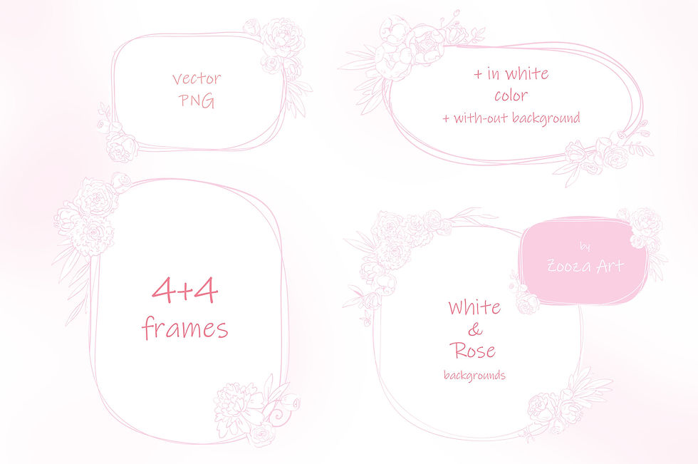 Миниатюра: Wedding set - Pale Peonies and Happy Birds
