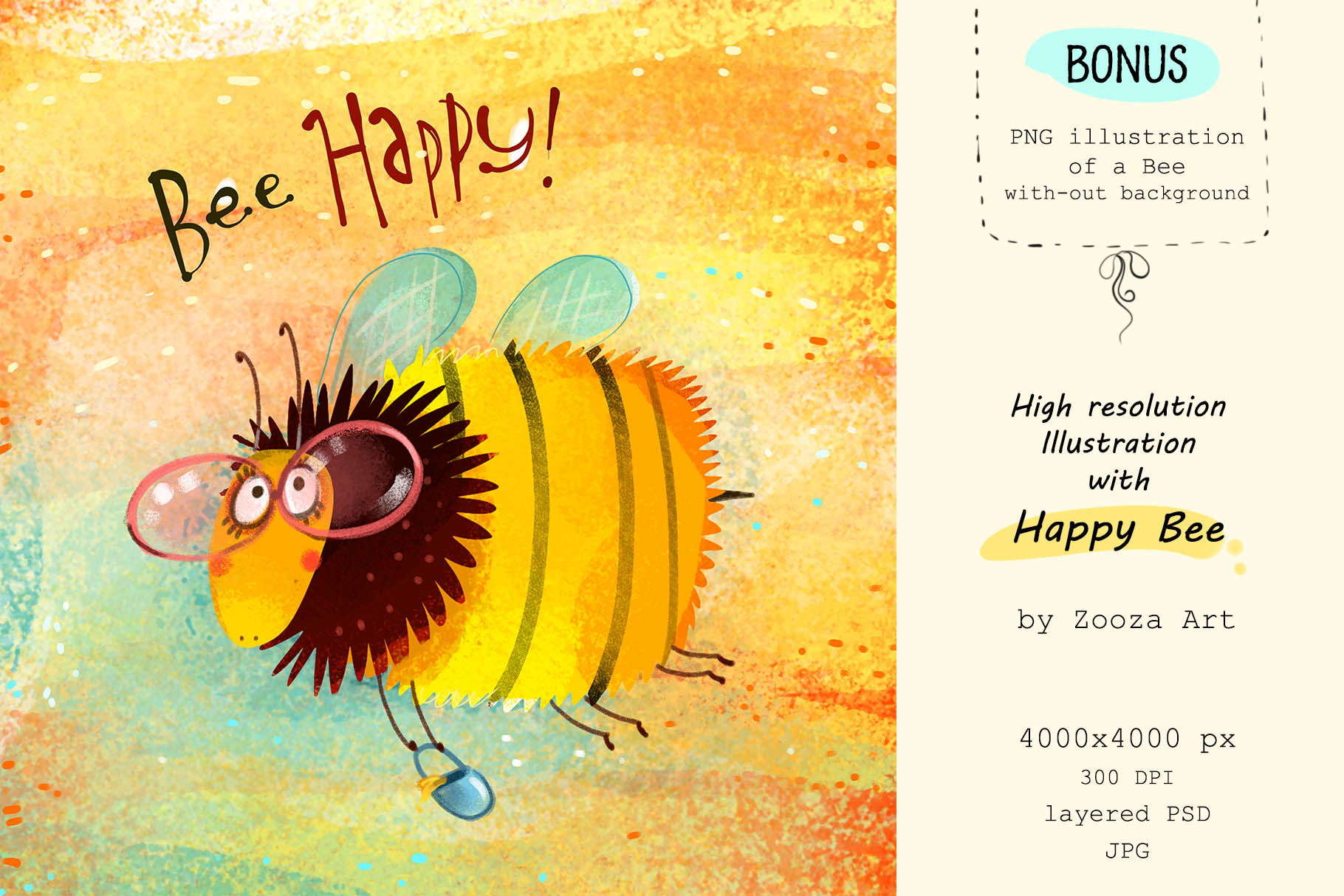Bee Happy illustration