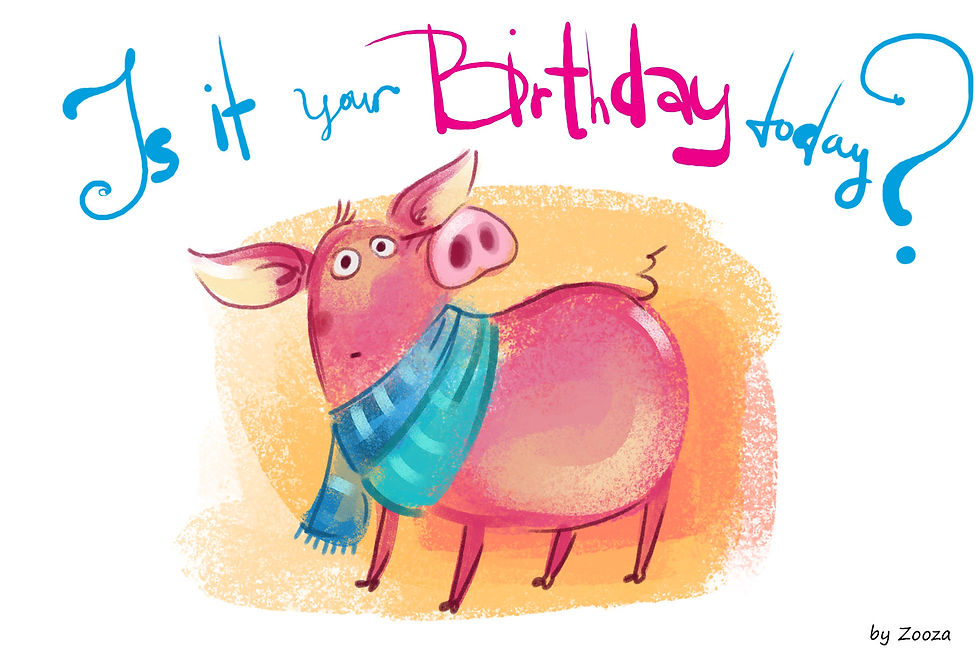Thumbnail: Piggy New Year - illustrations