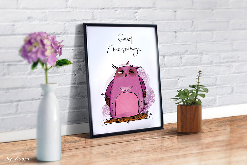 Thumbnail: Two Owls and a coffee - illustrations