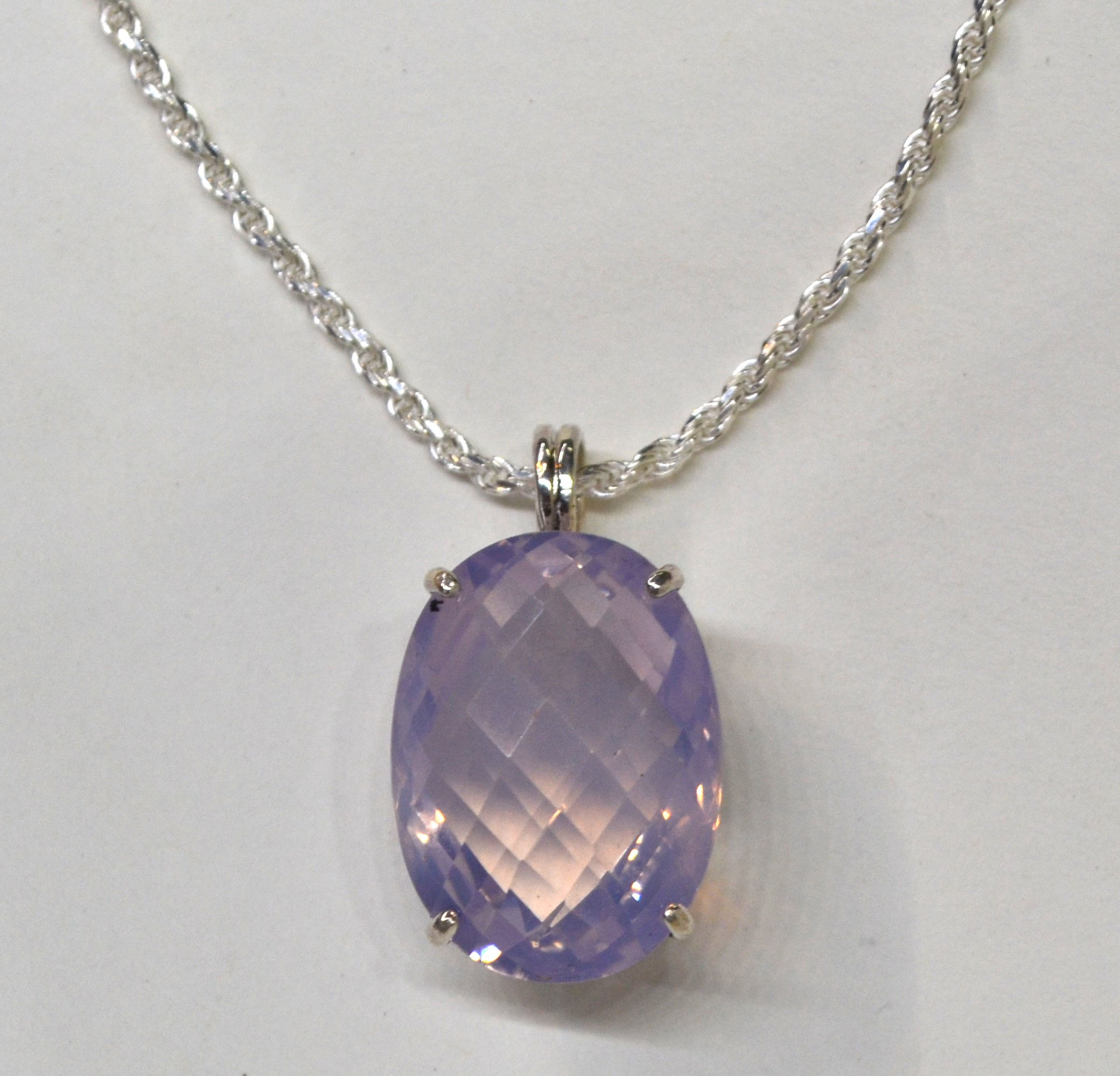 Rose de France sterling silver pendant