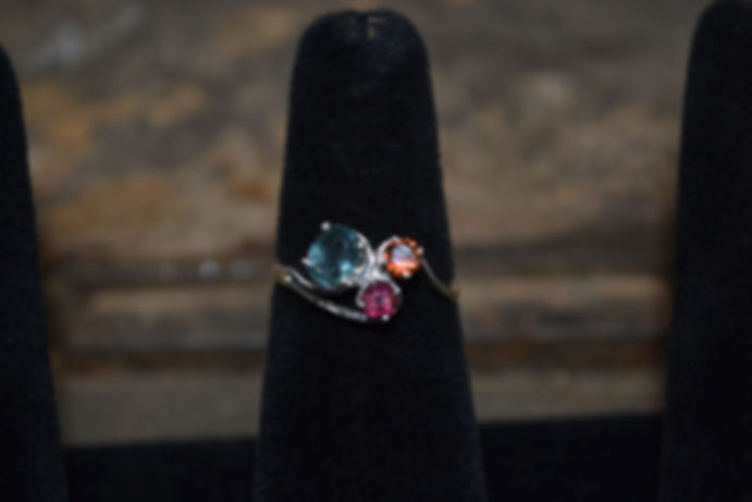 Trio Tourmaline ring in Sterling Silver