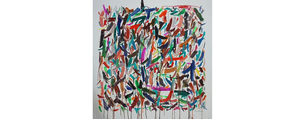 Thumbnail: Rainbow Droplets  -36x36 inches