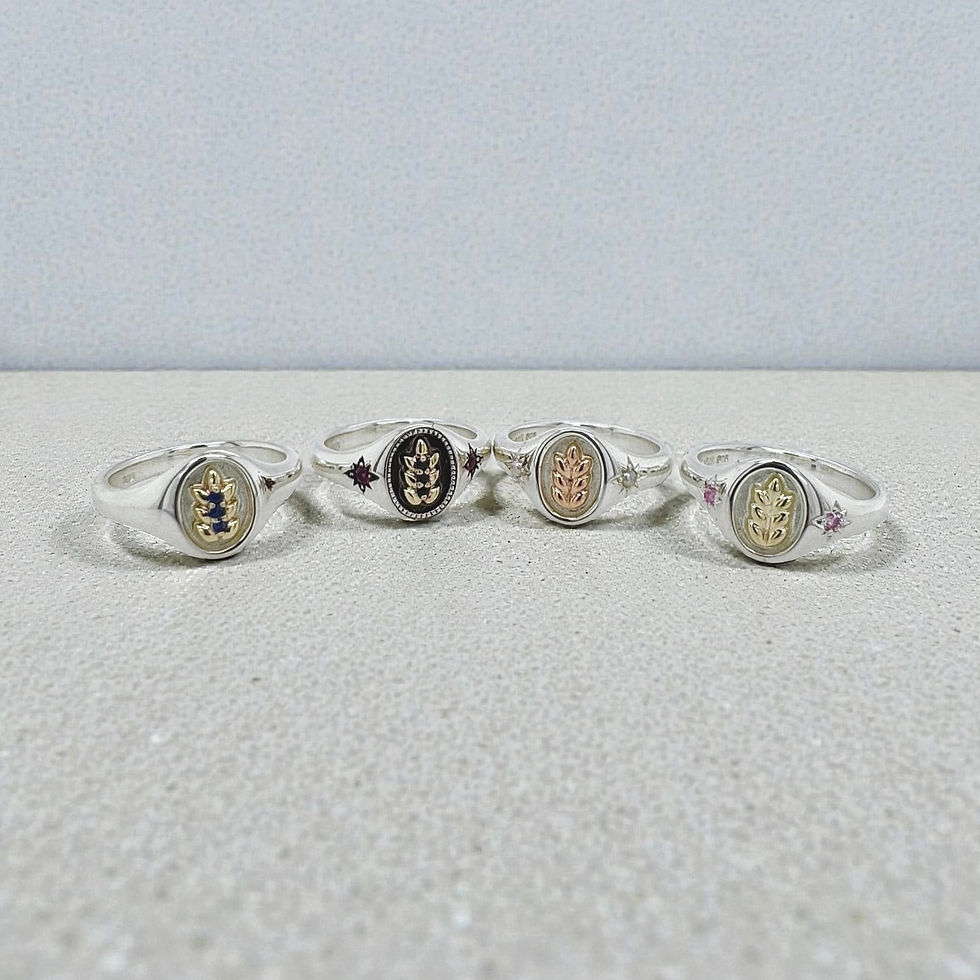 Thumbnail: Theia Ring - Sterling Silver and 9ct Yellow Gold - Black Spinel and Ruby