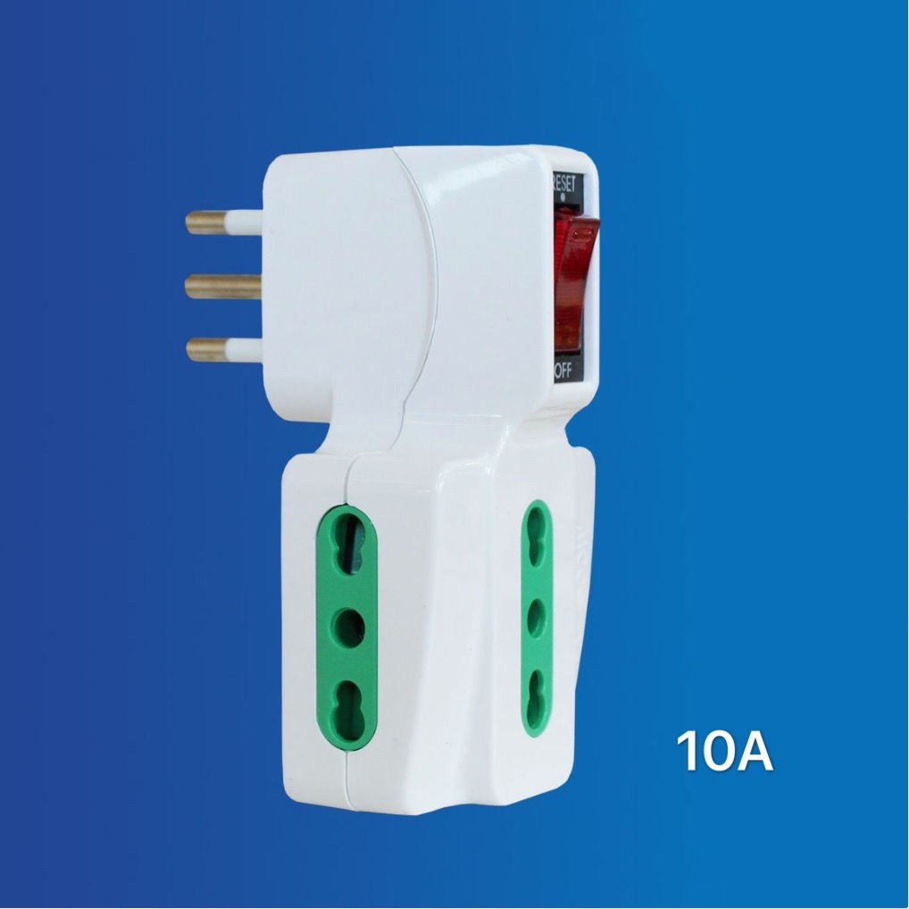 ADATTATORE SPINA 10A CON 3 PRESE 10A/16A
