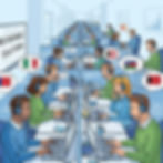 A busy customer support office with diverse employees, with a whiteboard in the background that says Affordable Solutions, symbolizing fast, affordable, and scalable hiring.