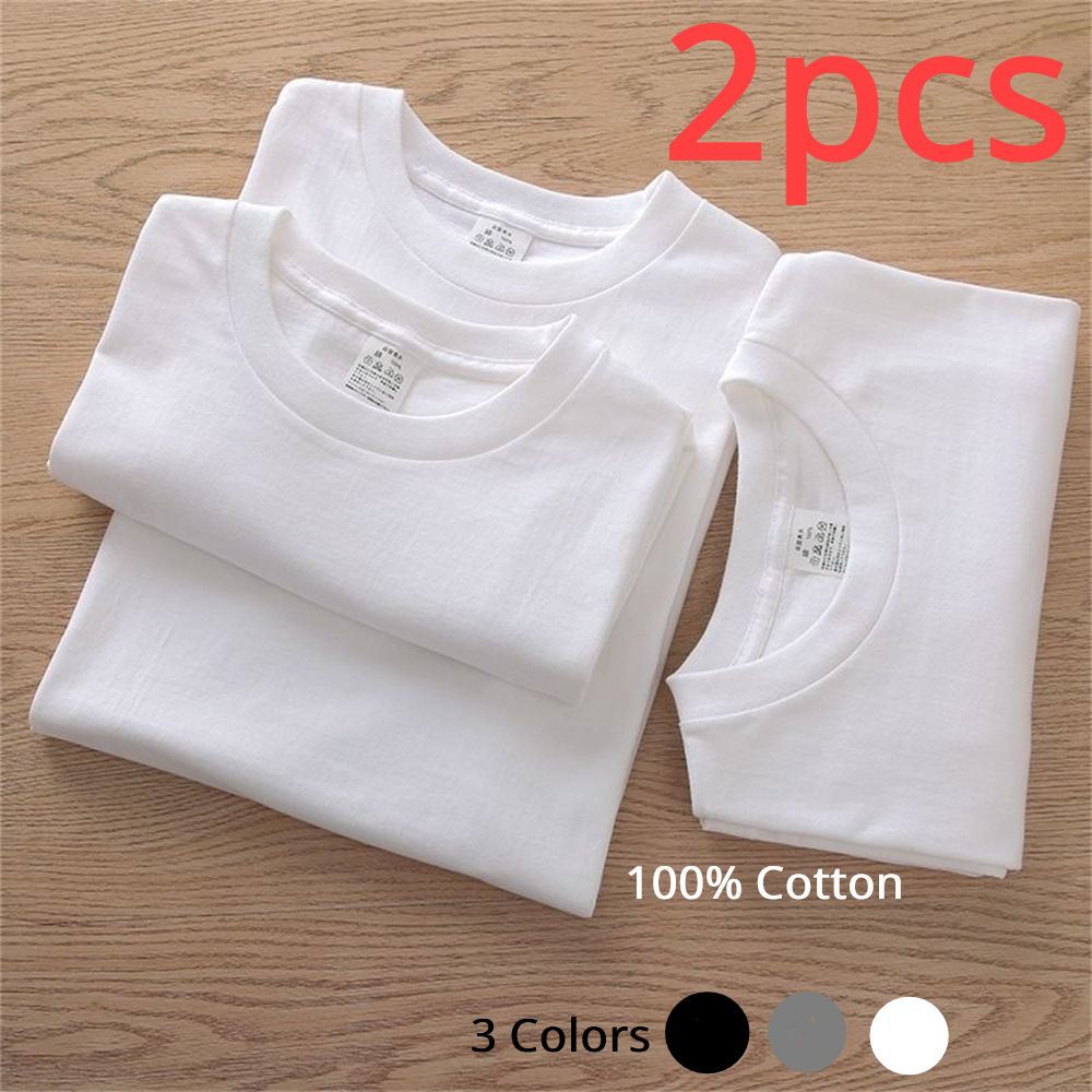 100% Cotton Basic T-Shirt (2-Piece Set)