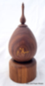 Muslim tabletop prayer wheel made from Walnut hardwood