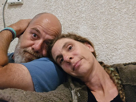 me and Ayelet at the bomb shelter at 23:00