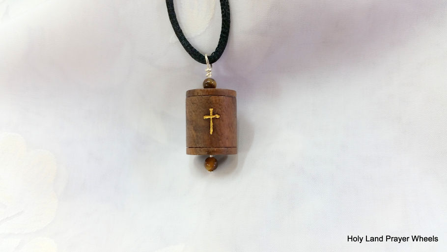 Christian prayer wheel pendant 