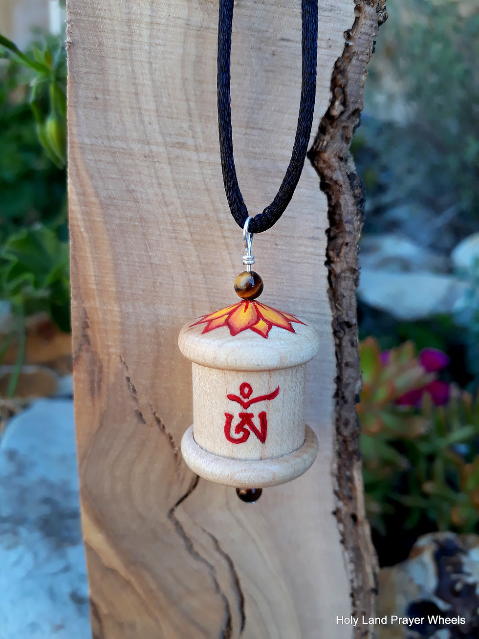 2 million Mani mantra Tibetan prayer wheel pendant made from Maple hardwood