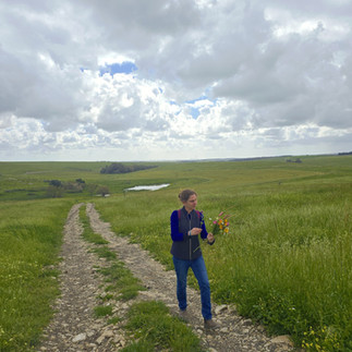 my beloved Ayelet picking wild flowers at a time of war